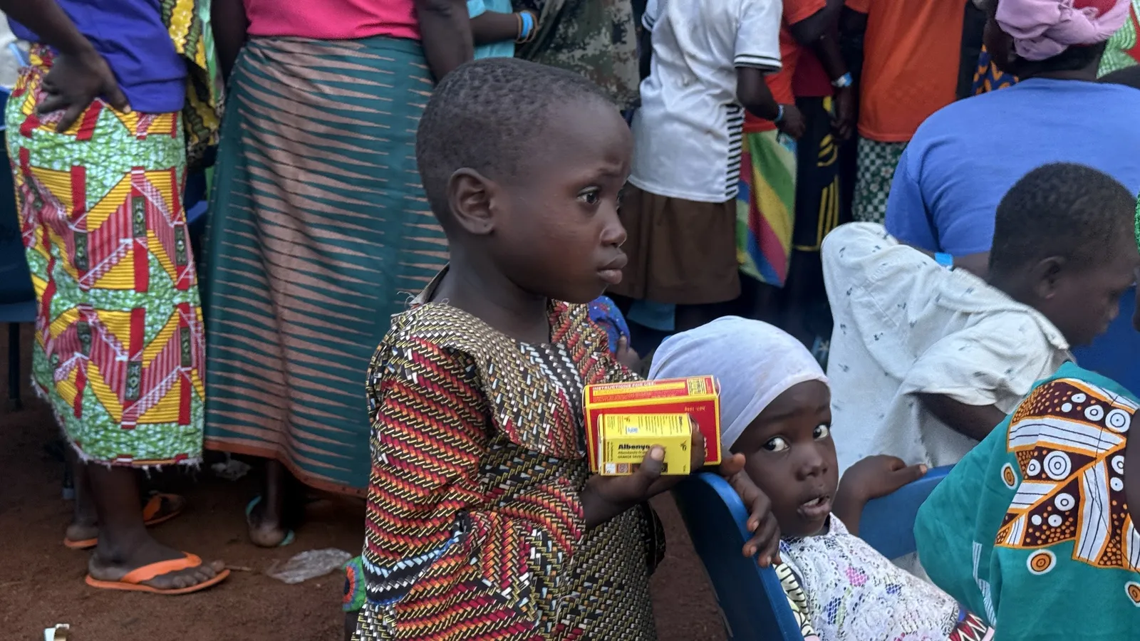 Children receiving Albendazole deworming treatment at a Northern Health Shield outreach