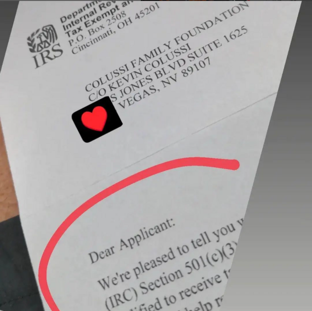 Official Letter from IRS 501c3 Status