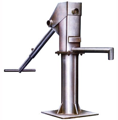 a photo of the afridev hand pump used by the colussi family foundation on a white background